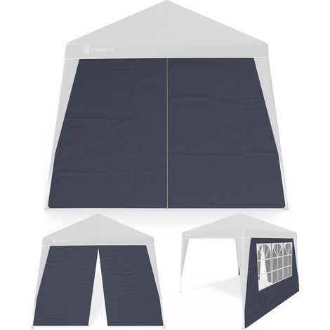 Set di 2 Pannelli Laterali Capri per Gazebo in Poliestere Pop Up Pieghevole Tenda per Festa Giardino Antracite