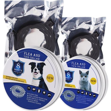 Collier anti-puces et tiques à base d’huiles essentielles végétales – 38 cm – Protection 1 mois – Chien et chat – 10 couleurs disponibles
