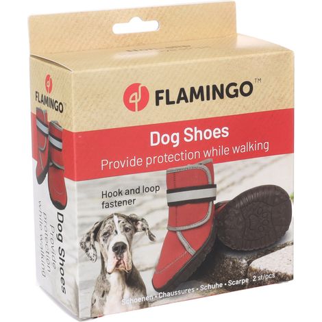 Chaussures Kajan Rouge XXL 10 x 8 cm. 2 pièces pour chien - Flamingo