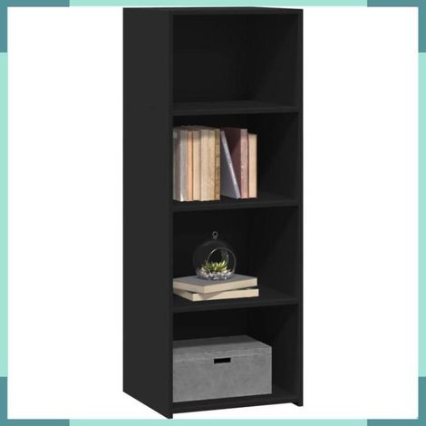 846391 Buffet haut noir 45x41x124 cm bois d'ingénierie (1/5)