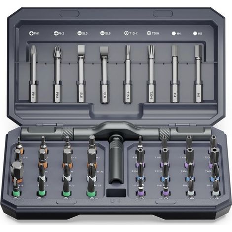 Jeu de tournevis à cliquet 42 en 1, jeu de tournevis magnétique avec 40 embouts multiples, kit d'outils de réparation DIY pour la réparation d'outils (1/5)