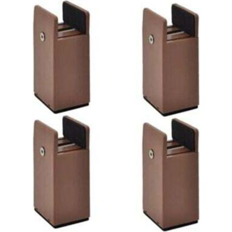 [JAMAIS UTILISÉ] Pied de meubleLot de 4 pieds rehausseurs réglables pour meubles - Marron - Hauteur 100 mm - Convient à 10-37 mm (1/4)