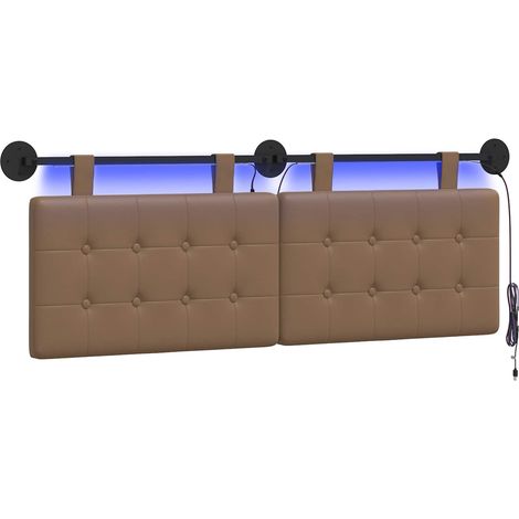 Maison Exclusive - Testiera sospesa Con luce LED Cappuccino Similpelle (1/5)