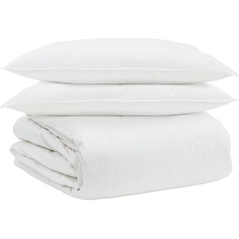 Ensemble de Duvet avec oreiller 3 pcs Blanc Plume de canard (1/5)