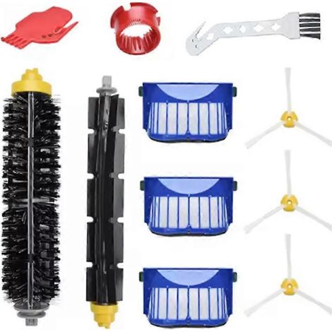 Lot de 11 filtres pour brosse principale et latérale compatibles avec les aspirateurs iRobot Roomba 675, 670, 665, 690, 692, 694, 671, 677, 650, 655 et 614. (1/5)