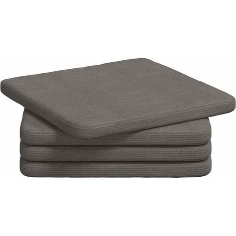 Coussins d'assise, lot de 4, gris clair, 40 x 40 x 3 cm (1/5)