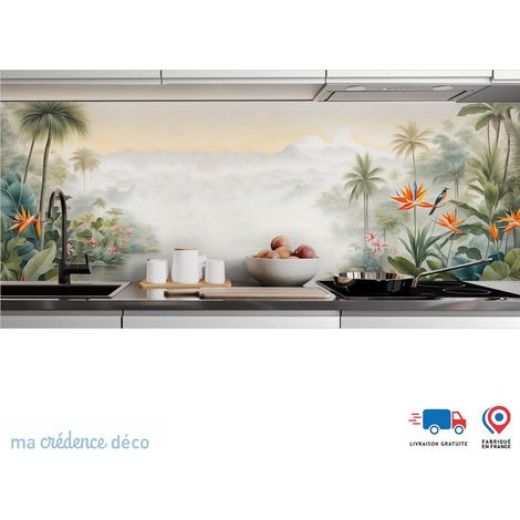 Crédence : Jungle tropicale colorée - Alu composite - 120 - 60 (1/3)