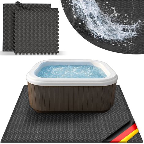 tillvex® Whirlpool Unterlage eckig 242 cm Schwarz Bodenmatte Poolunterlage Matte viereckig Outdoor Whirlpools Thermo Bodenschutzmatte Pool Untergrund Bodenschutz Bodenplatte schützt & isoliert