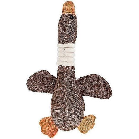 Jouet pour chien Squeaky Goose, marron, résistant aux mâchouillages et compatible avec les autres marques (1/5)