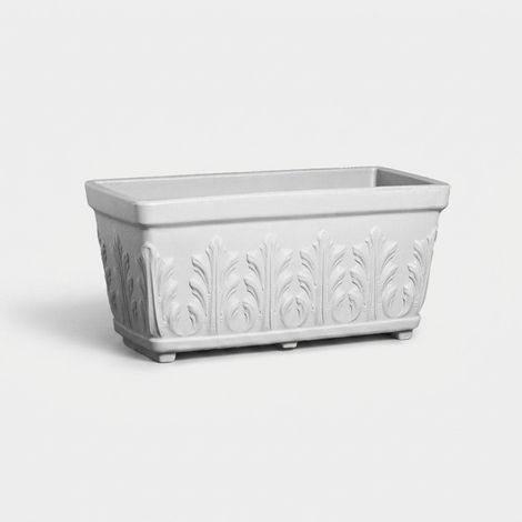 Vaso rettangolare per esterno e giardino Cassetta Fogliata - Bianco (1/2)