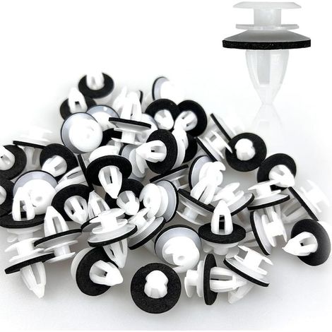 50 clips de fijación para coche, clips de fijación universales para coche, remaches de plástico, tiras de fijación para carrocería y paneles de puertas. (1/5)