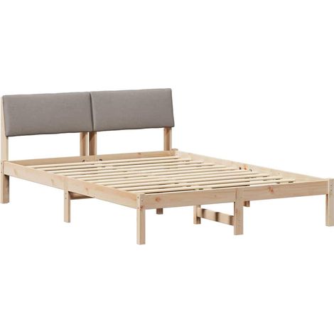 Estructura de cama con cabecera Marrón y taupe 150 x 200 cm vidaXL