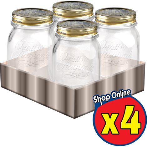 SET 4 BARATTOLI 500 CC QUATTRO STAGIONI BORMIOLI VASO PER CONSERVE CON TAPPI (1/4)