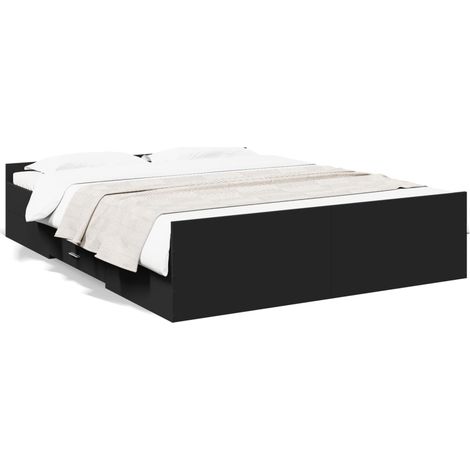 Maison Exclusive - Bettgestell mit Schubladen Schwarz 150x200 cm