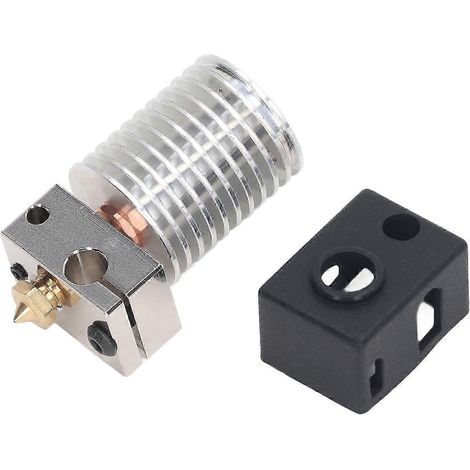 Kit d'amélioration d'extrudeuse 3D : buse en laiton 0,4 mm, bloc chauffant, tube bimétallique, capot silicone (1/4)