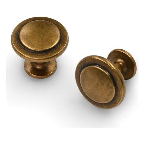 12 Pièces Boutons de Tiroir, Rétro Bronze, Alliage de Zinc et Laiton, Poignées de Porte de Cuisine pour Décor Armoire, Placard, Tiroir, Porte, Garde-robe