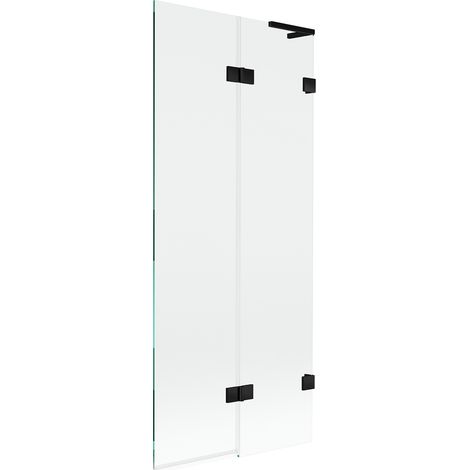 Mexen Lunar L Badewannenfaltwand 2-flügelig rechts 80 x 150 cm, transparent, schwarz - 897L-080-100-70-00-P (1/5)