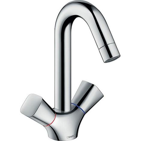 Zweigriff-Waschtischmischer Hansgrohe Logis, Ausladung 145 mm, mit Zugstange, chrom - 71222000