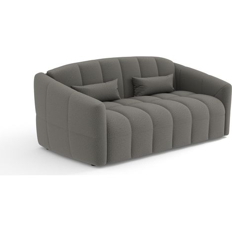 Canapé convertible express dunlopillo 160cm 4 places en tissu bouclette gris graphite (1/5)