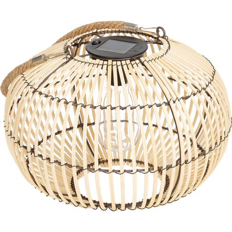 Outdoor solar LED rattan lamp Ø 31.5cm Natural 31.5x31.5x24 cm - Lilou (1/5)