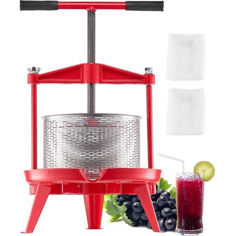 Pressoir à Fruits Manuel 9L Presse à Vin et Cidre pour Raisin Panier en Acier Inoxydable (1/5)