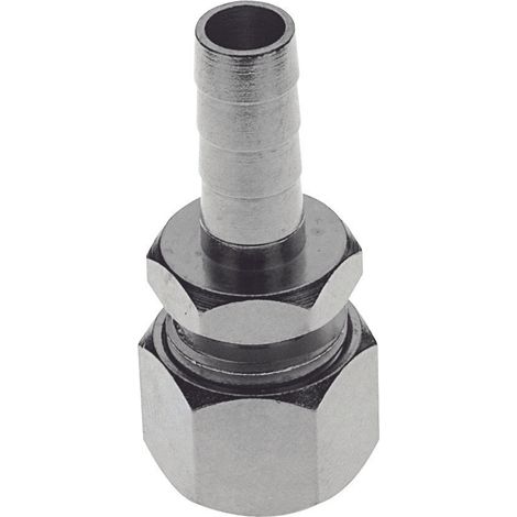 Quetschverschraubung, Compression fitting - Edelstahl, mit Schlauchtülle für Bierschlauch NW 7 mm