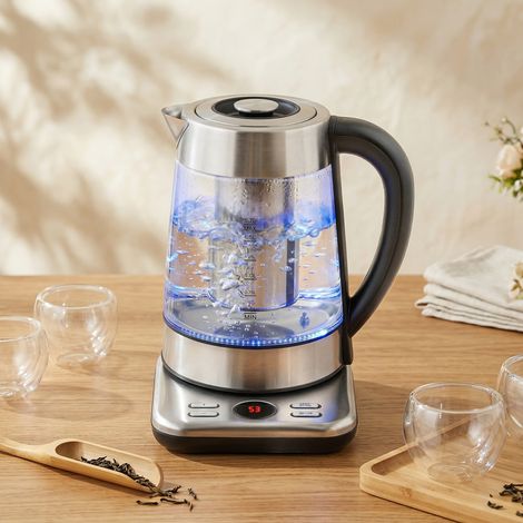 Bollitore elettrico da 1,7 litri a ebollizione rapida, 2200 W, con termostato Strix (standard UK), filtro per il tè e funzione di mantenimento in caldo.