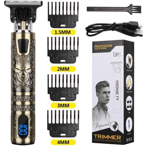 Tondeuse Cheveux Hommes Professionnelle Tondeuse à Cheveux Sans Fil avec Ecran LED Rechargeable pour Enfants Adultes (1/5)