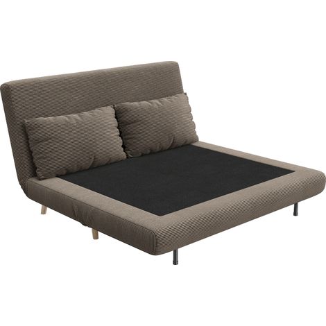 Schlafsofa, Gästebett, 3-fach verstellbare Rückenlehne, Kordoptik, bis 120 kg, 141 x 90 x 81 cm, Dunkelbraun (1/5)