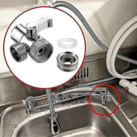 Adaptateur de répartition universel pour robinet d'évier – Raccord en laiton – Filetage 1/2'' – Pour salle de bain et cuisine