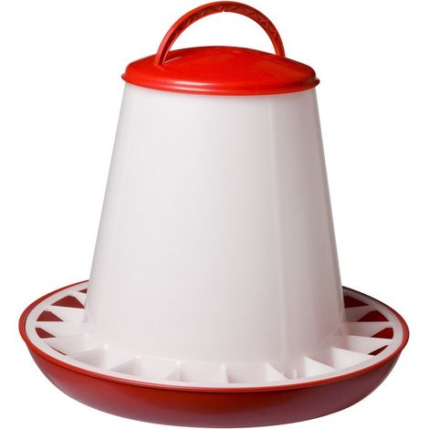 Silo à aliments en plastique rouge - Mangeoire - 6 kg (1/5)