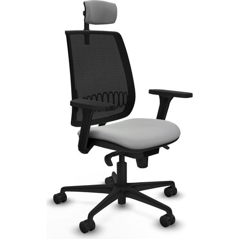 Chaise de bureau piqueras y crespo ergonomique noir filet simili cuir (1/2)