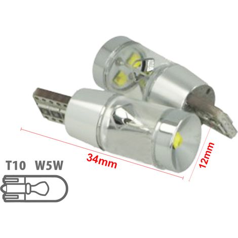 Lampada Led T10 W5W 12V 9W Canbus Pro 3 Cree XBD Da 3W Con Cono Riflettore Bianco No Errore (1/3)