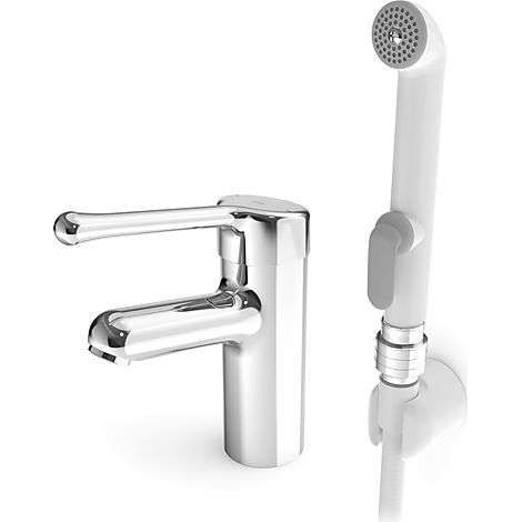 Hansa HANSAMEDIPRO Waschtisch-Einhand-Einlochbatterie mit desinfektionsbeständiger Brause, 01662196 (1/3)