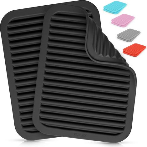 Sous-plat En Silicone - Résistant À La Chaleur Jusqu'à 230 °C - Pour Tasses Verres Casseroles Fer À Lisser - 2 Pièces (1/5)
