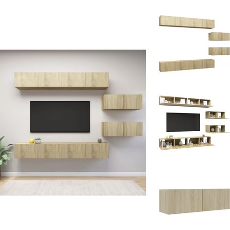 Ensemble de meuble TV 6 pcs Chêne sonoma Bois d'ingénierie - Meubles Tv - Meuble Tv Suspendu - Meuble Hifi - Rangement Tv - Salon (1/5)