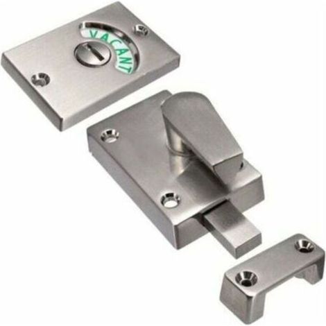 1PC Verrou de porte avec indicateur d'occupation, pêne dormant vide/engagé pour salle de bain WC toilettes publiques (nickel satiné)