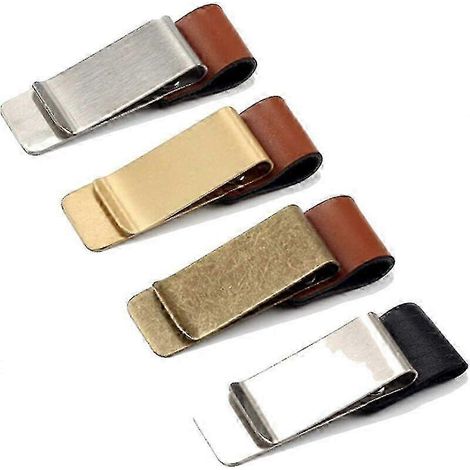 Porte-stylo en cuir 4 pièces avec clips en acier inoxydable pour ordinateur portable de bureau (pour médecin) (1/4)