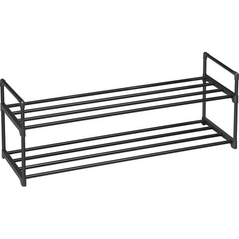 2-stöckiges Schuhregal, schwarzes Metall (1/5)