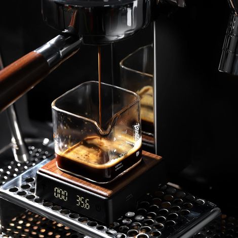 Mini-Kaffeewaage mit Timer, wiederaufladbare Küchenwaage, kompakte digitale Waage für präzises Brühen.