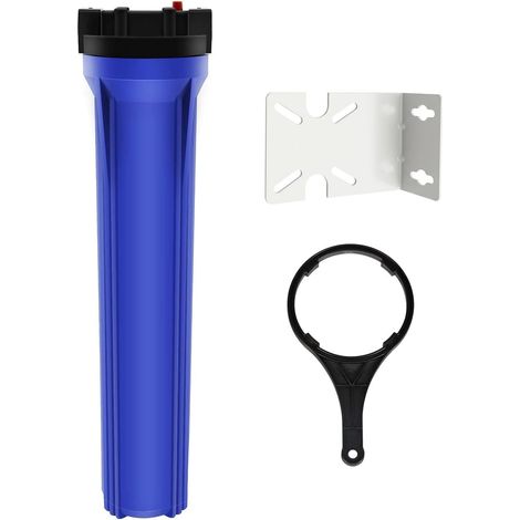 Boîtier de filtre à eau pour toute la maison de couleur bleue – Convient pour les filtres de 6,3 x 50,8 cm – Port en plastique NPT d'entrée/sortie de 1,9 cm (1/5)