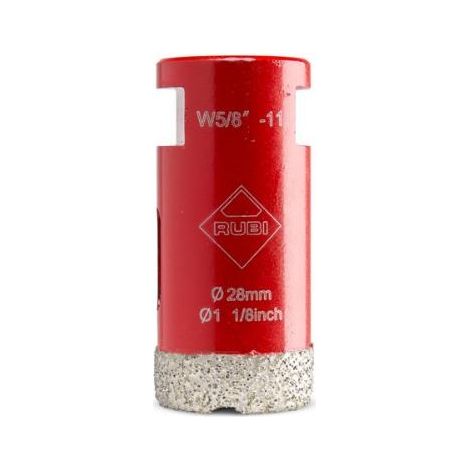 Rubi – Trépan diamanté DRYGRES Ø28 mm pour meuleuse – Perçage céramique et grès – Vitesse max 14 000 tr/min – Technologie soudure sous vide