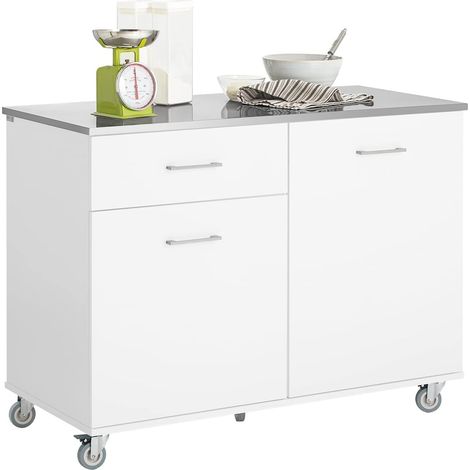 SoBuy Kitchen Island Kitchen Cabinet Cupboard Sideboard,FKW117-W