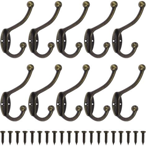 BUNTHAUS PA Aiperq Rétro Crochet Patère Porte Manteau Mural Vintage Crochet de Porte Métal pour Salle de Bain Cuisine Chambre Entrée 10 Pièces Bronze (1/5)