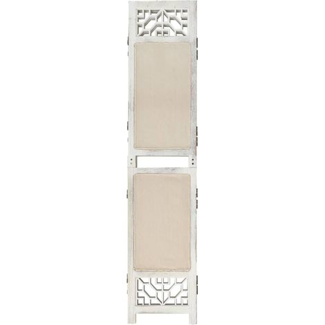 Paravent Cloison de séparation 5 panneaux, Pour Jardin, Balcon, Terrasse Crème 175x165 cm Tissu OIB3048E (1/5)
