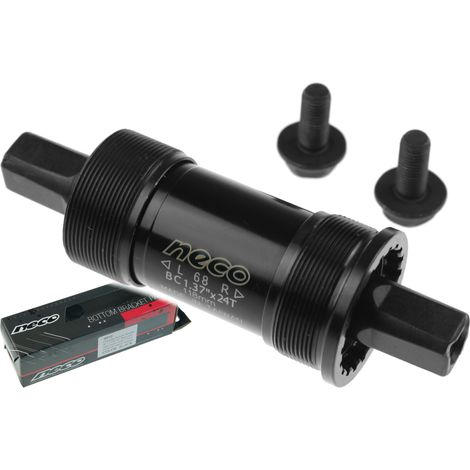 Eje de pedalier para BSA cuadrado 68x127mm con rodamientos sellados Neco B910 1.37"x24T (1/5)
