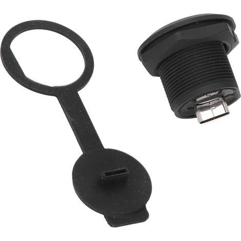 Connecteur USB C femelle étanche à monter sur panneau, prise Type C 3.1 encastrable avec cache anti-poussière (1/5)