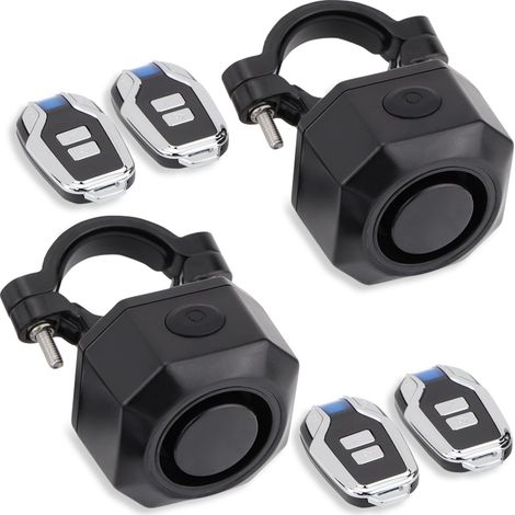 2 Pack Alarme de Voiture électrique système d'alarme de Vibration sans Fil avec capteur de Mouvement, Corne antivol Rechargeable imperméable à l'eau