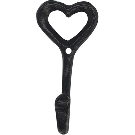 Crochet Murale Forme Coeur - Fonte De Fer - 12 cm - Pour Serviettes Et Manteaux - Salle De Bain Cuisine Bureau Chambre - Lot De 1 Ou 4 Pièces (1/5)