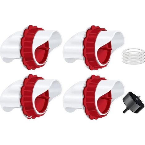 Mangeoire Poules. Mangeoire Poule Automatique. 4 Ports DIY Mangeoire à volaille Gravité Kit pour Seaux Tonneaux Bacs